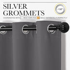 NICETOWN Bedroom Blackout Curtains Panels, 1 Pair, 55 inches by 108 Inch, Grey, Triple Weave Energy Saving Thermal Insulated Solid Grommet Blackout Draperies for Patio