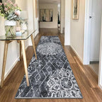 HEBE Hallway Runner Rug 2'8''x8' Washable Vintage Distressed Area Rugs Non Slip Laundry Rug Runner Boho Floor Carpet Runners for Hallways Entryway Laundry Room Kitchen Bathroom