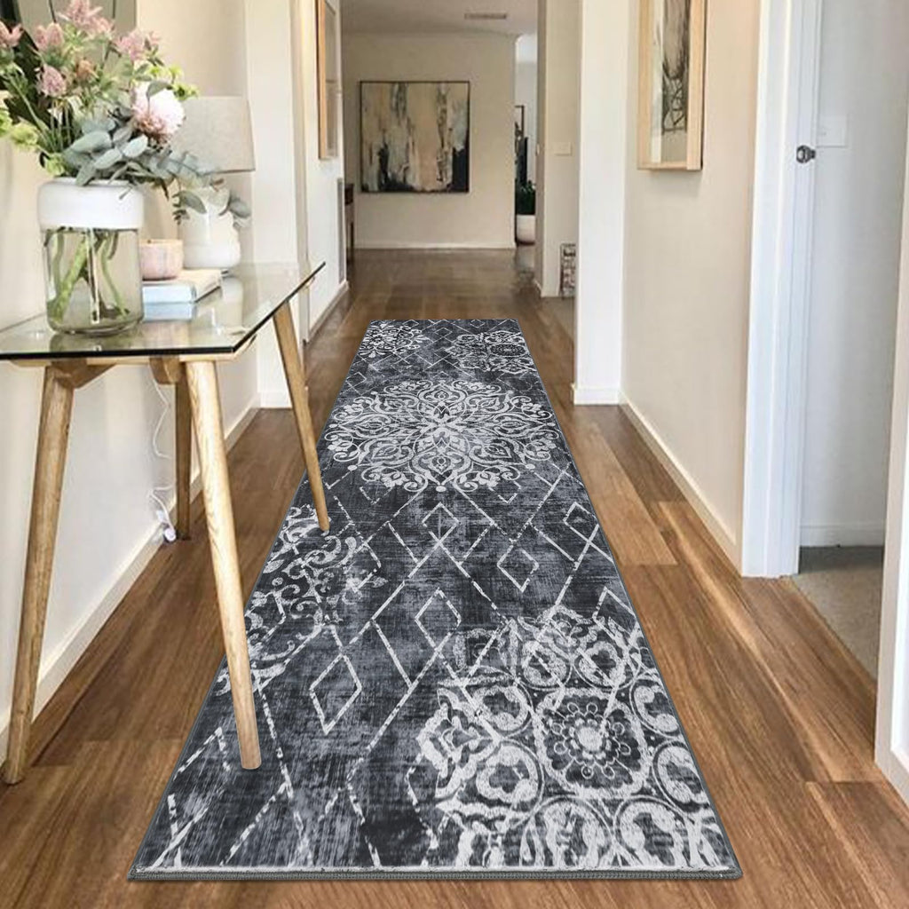 HEBE Hallway Runner Rug 2'8''x8', Washable Non Slip Kitchen Rug Runner