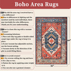 SERISSA 3x5 Washable Non Slip Boho Area Rug for Bedroom，Rust