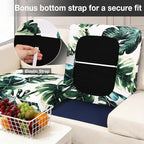 hyha 4Pcs Patio Cushion Covers, Stretch Outdoor Couch Cushion Covers, Washable Outdoor Chair/Sofa Slipcovers for Patio Furniture Cushions Protector with Elastic Bottom(Monstera Deliciosa,Cover Only)