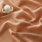 NICETOWN Flax Linen Burnt Orange Curtains 120 inches Long, Grommet Thick Linen Blend Privacy Added with Light Filtering Window Treatments for Bedroom/Living Room, W55 x L120, Set of 2