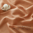 NICETOWN Linen Flax Semi Sheer Curtains 94" Length, Grommet Window Treatments Privacy Added with Light Penetration Vertical Drapes for Loft/Home Office, Burnt Orange, W55 x L94, 2 Panels