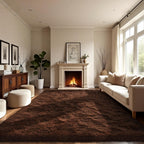 LOCHAS Area Rugs 9x12 Fluffy Living Room Carpets for Kids Bedroom, Brown
