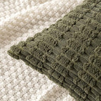 MIULEE Pack of 2 Spring Corduroy Decorative Euro Sham Throw Pillow Covers 24x24 Inch Soft Boho Striped Pillow Covers Modern Farmhouse Home Decor for Summer Sofa Living Room Couch Bed Olive Green