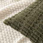 MIULEE Corduroy Decorative Throw Pillow Covers 18x18 Olive Green Pack of 2