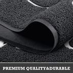 CozyBounty Black Door Mat Welcome Mats Outdoor Indoor Non-Slip Doormat for Entryway Low-Profile Floor Mat for Yard, Garage, High Traffic Areas (36"x24", Black)