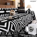 HANDONTIME Boho Couch Cover Blanket Geometric Striped Pet Covers for Couches and Sofas Black and White Dog Cover for Couch Pet Friendly Chenille Sectional Sofa Covers for Pets Washable, 71" X 118"