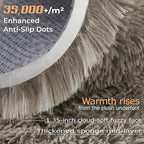 6x9 Area Rugs for Living Room: Fluffy Shag Soft Washable Rug Large Fuzzy Plush Indoor Carpet for Bedroom Nursery Playroom Kids Girls Boys Room (Grey Camel, 6'x9')