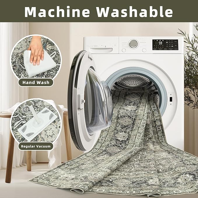 8x10 Retro Washable Area Rugs for Living Room,Bedroom,Dining Room,Nursery