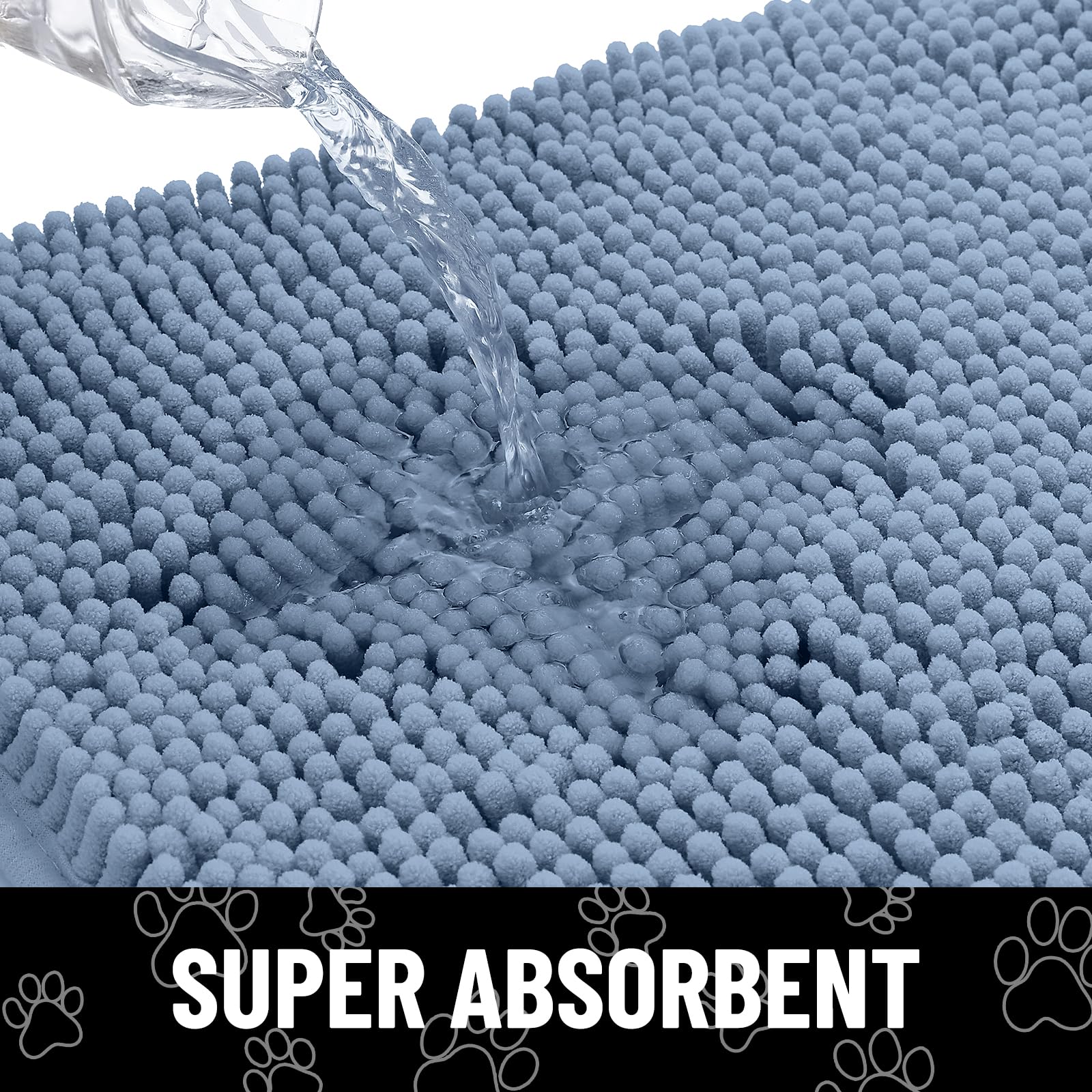 Smiry Dog Door Mat for Muddy Paws, Absorbent Non Slip Dirt Trapper, 48x30