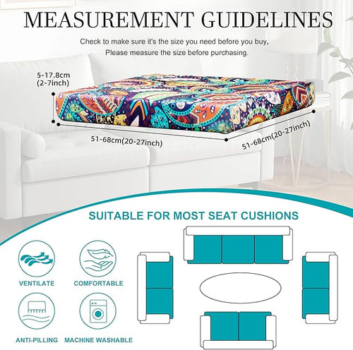 12 Piece Outdoor Cushion Covers, Patio Sofa Cushion Covers, Stretch Fit