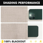 MIULEE 100% Blackout Linen Curtains for Bedroom, Beige Solid Luxury Decor Thermal Insulation Room Darkening Drapes for Living Room Nursery Back Tab Rod Pocket 42 x 90 Inches, 2 Panels