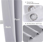 MIULEE Blackout Curtains for Bedroom Living Room 96 Inches Long 2 Panels, Thermal Insulated Room Darkening Drapes Solid Grommet Noise Reduction Light Blocking Window Curtains 40x96 Inch Greyish White