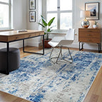 5x7 Area Rugs for Living Room Rug Washable: Abstract Rug for Dining Room Bedroom Carpet Non Slip 5 by 7 Indoor Modern Nursery Home Office Blue Grey White