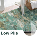 BEIMO Area Rugs 6x9 for Living Room Bedroom, Modern Abstract Machine Washable Rug, Large Soft Low Pile Floor Carpet with Non Slip Backing for Dining Room, Turquoise