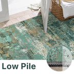 BEIMO 2x6 Runner Rug for Hallway, Turquoise Washable Abstract Non Slip Rug
