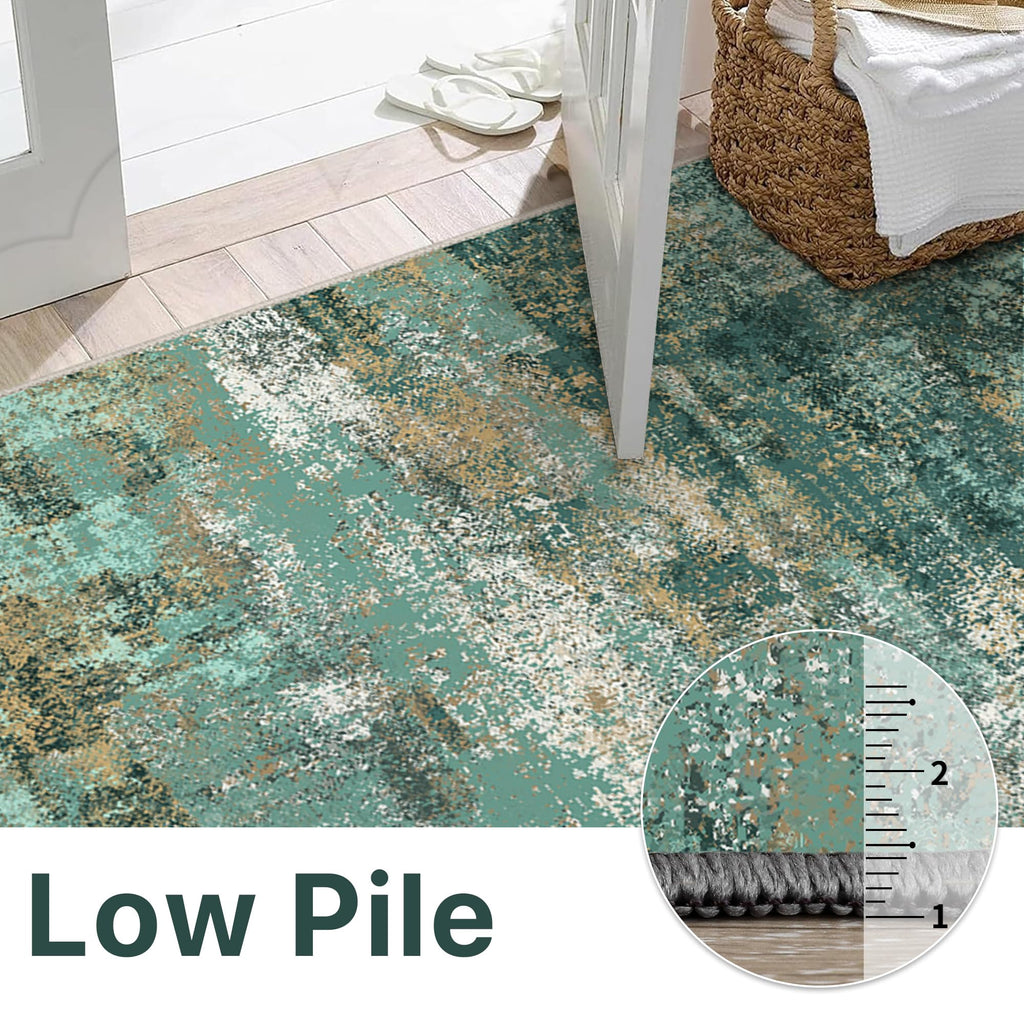 BEIMO 2x6 Runner Rug for Hallway, Turquoise Washable Abstract Non Slip Rug