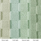 Exclusivo Mezcla Fleece Throw Blanket for Couch,Super Soft and Warm Lightweight Checkered Pattern Blanket for All Seasons, 50x60 Inches, Sage Green