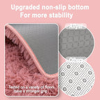 Soft Runner Rugs for Bedroom Hallways, 2x4 Blush Pink Fluffy Shag Throw Area Rug Non Slip for Bedside Dorm, Long Shaggy Furry Carpet for Nursery Living Room