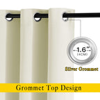 NICETOWN Blackout Beige Curtains 84 inch Long for Bedroom - Thermal Insulated Solid Grommet Vertical Drapes Room Darkening Drapes for Living Room (Set of 2, W37 x L84)