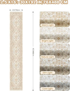 Restydon Washable Runner Rug 2.5x16, Non-Slip Long Kitchen Rugs,Cream/Beige