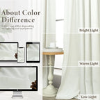 Ivory Blackout Curtains 90 Inches Long 2 Panel Light Blocking Patio Drape for Sliding Glass Doors Rustic Country Curtain for Nursery Bedroom Thick Linen Cotton Textured Off White Back Tab Pocket 52x90