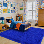Pionblank Large Rug for Living Room 6x9, Modern Shag Area Rug, Royal Blue