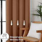 Simplebrand Ava Sun Baked Blackout Curtains for Bedroom 84 Inch Length 2 Panels Set, Solid Thermal Insulated Privacy Living Room Window Treatment Curtains Blackout Drapes, W50 x L84 Inch, Sun Baked