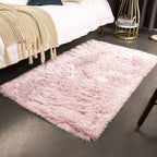Ashler HOME DECO Soft Fox Faux Fur Chair Couch Cover Area Rug for Bedroom Floor Sofa Living Room Pink White Rectangle 3 x 5 Feet