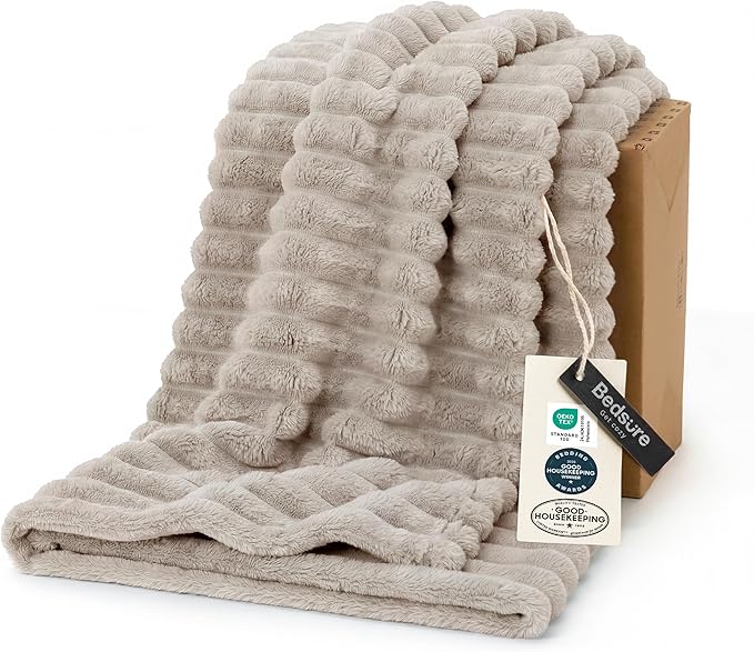 Bedsure GentleSoft Light Brown Fleece Blanket for Couch - Cozy Soft Blankets for Women, Cute Small Throws for Girls, 50x70 Inches