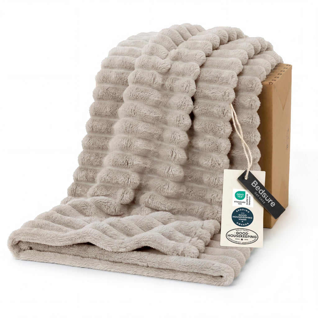 Bedsure Soft Twin Blanket for Bed Decor Gifts Grey 60"x80"