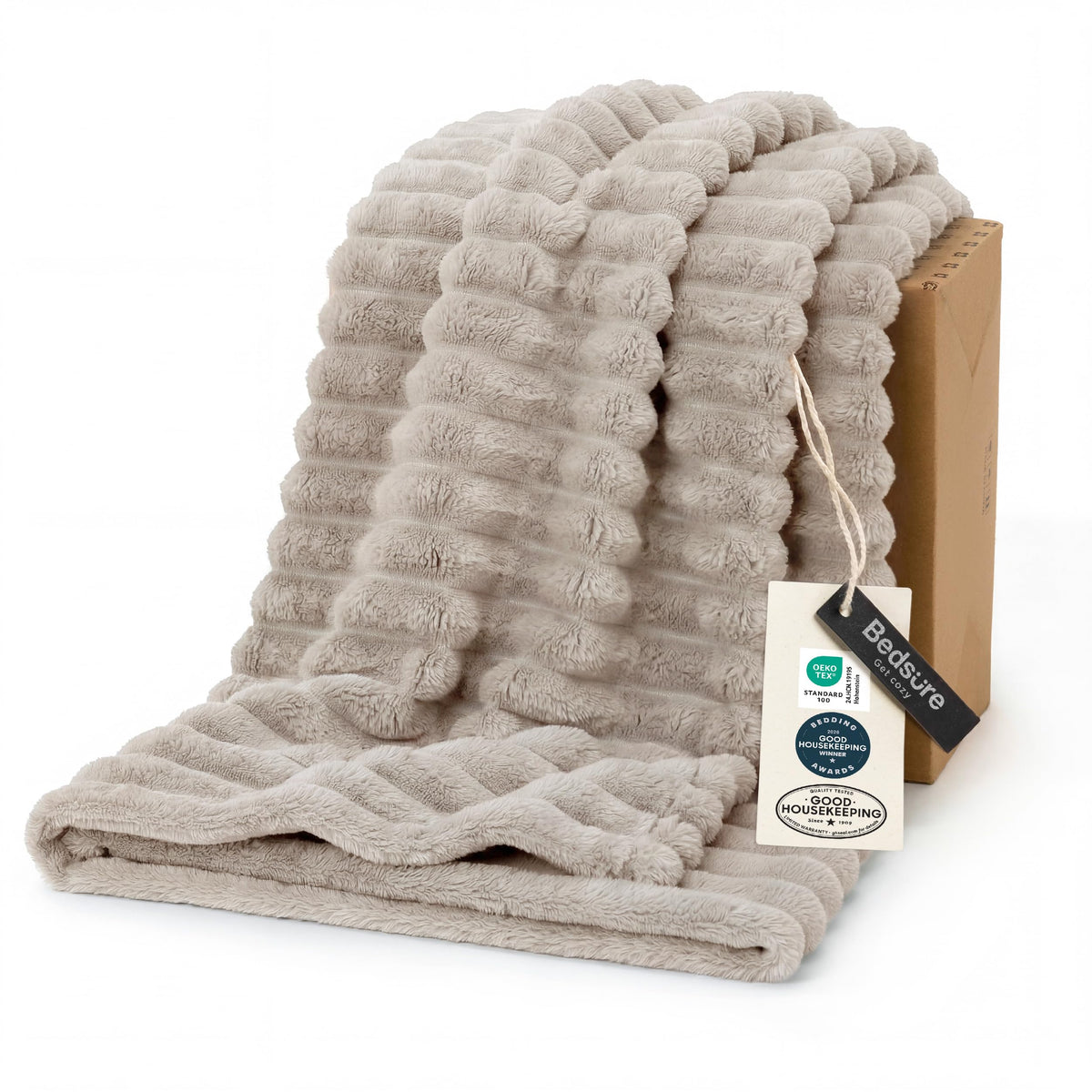 Bedsure Soft Twin Blanket for Bed Decor Gifts Grey 60"x80"