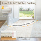 9x12 Washable Area Rug for Living Room Bedroom: Non-Slip Modern Beige White