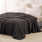 Whale Flotilla King Size Fuzzy Fleece Blanket, Fluffy Warm Soft Jacquard Bed Blankets for All Season, Lightweight and Cozy, 90x104 Inch, Coffee