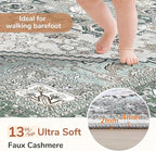 OPPODREAM Soft 10x14 Area Rugs, Washable Rugs 10x14 with Non Slip Backing, Low-Pile Faux Cashmere 10 x 14 Carpet, Green