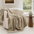 EVERGRACEHOME Chunky Chenille Knit Throw Blanket, 60 x 80, Sand Dune