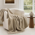 EVERGRACEHOME Chunky Chenille Knit Throw Blanket, 60 x 80, Sand Dune