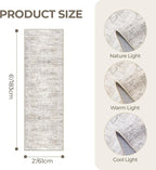 Washable Runner Rugs for Bedroom - 2x6 Runner Rug Non Slip, Ultra-Thin Entryway Runner, Soft Abstract Kitchen Runner for Hallway, Laundry, Indoor Door Mat(2'x6', Brown/Grey/Ivory)
