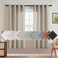 H.VERSAILTEX Living Room Linen Curtains - Nickel Grommet, Semi-Sheer, Energy Saving, Light Filtering Panels for Bedroom, Oatmeal, 2 Panels, 52 x 72 Inch