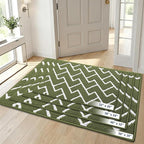 OLANLY Front Door Mat, Non-Slip Rubber Backing, Dirt Resistant and Absorbent, Washable, Easy to Clean Low-Profile Indoor Doormat for Back Door, Entryway, Inside Entrance, 32x20, Green
