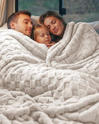 Utopia Bedding Linen Checkered Fleece Throw Blanket for Couch or Bed, Soft Plush Cozy Blanket for Women and Men, Ultra Comfy Travel-Friendly Bed Throws for Relaxation, 50x60 Inches