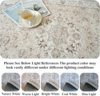 Washable Hallway 3x18 Runner Rug: Vintage Ultra Soft Non Slip Runner for Kitchen Entrance Indoor Farmhouse Long Carpet for Living Room Bathroom Low Pile Floor Mat for Bedroom Dining Room (3X18, Beige)