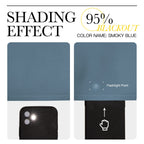 NICETOWN Blackout Curtain Panels for Bedroom, 2 Panels, W42 x L60 inches, Smoky Blue, Thermal Insulated Grommet Top Blackout Draperies and Drapes