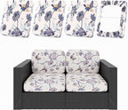hyha 4Pcs Patio Cushion Covers, Stretch Outdoor Couch Cushion Covers, Washable Outdoor Chair/Sofa Slipcovers for Patio Furniture Cushions Protector with Elastic Bottom(Vintage Flower,Cover Only)