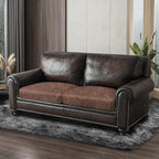 Leather Look Couch Cushion Covers Sofa Seat Slipcovers Sets Couches Furniture Protector for Sectional Armchair Loveseat Pets Kids Stretch Spandex Fabric (2 Cushion Loveseat, Brown)