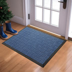 Mibao Front Door Mat Outdoor Entrance, 36" x 24" Heavy Duty Welcome Mat for Outdoor and Indoor, Waterproof Dirt Trapper Doormat, Super Absorbent Indoor Entryway Mat for Patio & Porch - Blue