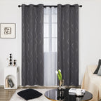 Deconovo Living Room Curtains 84 Inches Long, Blackout Curtains for Bedroom