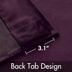 MIULEE Dark Purple Velvet Curtains 96 inches - Luxury Blackout Curtains for Bedroom Living Room Thermal Insulated Super Soft Window Drapes Rod Pocket & Back Tab, W52 x L96 inches, 2 Panels