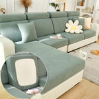 Yoovat Couch Cushion Covers for Sofa Couch Covers Wear-Resistant Universal Sofa Cover Washable Stretch for Sectional Slipcovers (Texture-Green,Back Cover L)